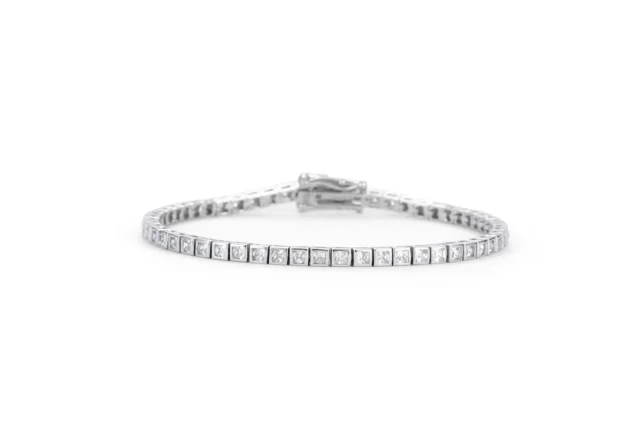 Silver Tennis Princess Frame Bracelet