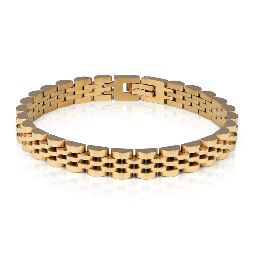 צמיד JETEM יוקרתי לגבר מפלדת אל חלד עם חוליות רחבות