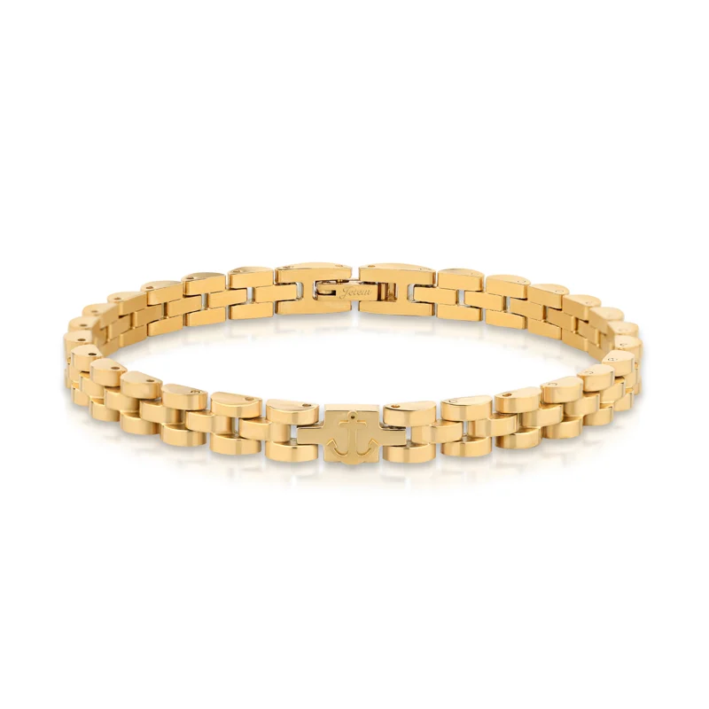 Men's Link Bracelet with Anchor JBM1003 JETEM 2 Men's Link Bracelet with Anchor JBM1003 JETEM 2