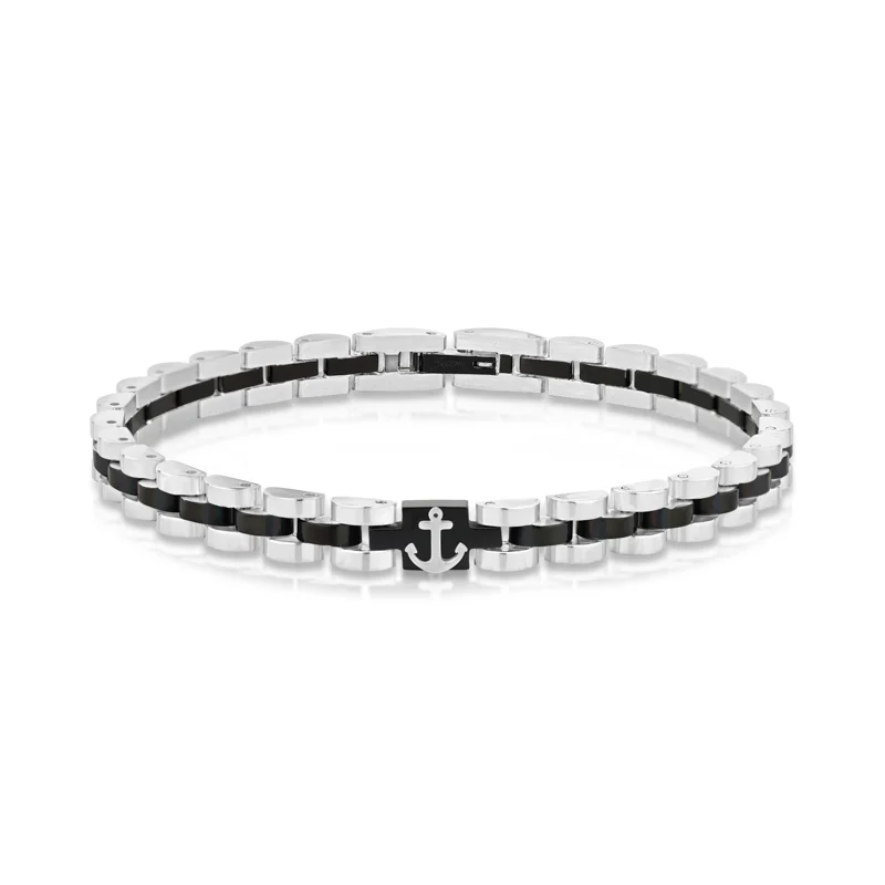 Men's Link Bracelet with Anchor JBM1003 JETEM 5 Men's Link Bracelet with Anchor JBM1003 JETEM 5