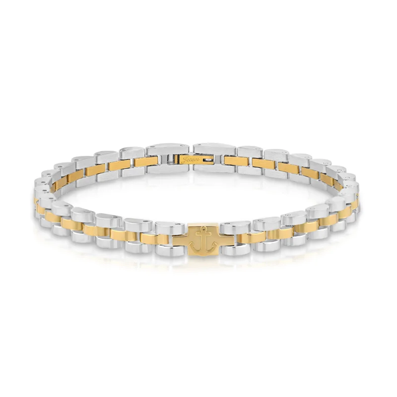 Men's Link Bracelet with Anchor JBM1003 JETEM 6 Men's Link Bracelet with Anchor JBM1003 JETEM 6