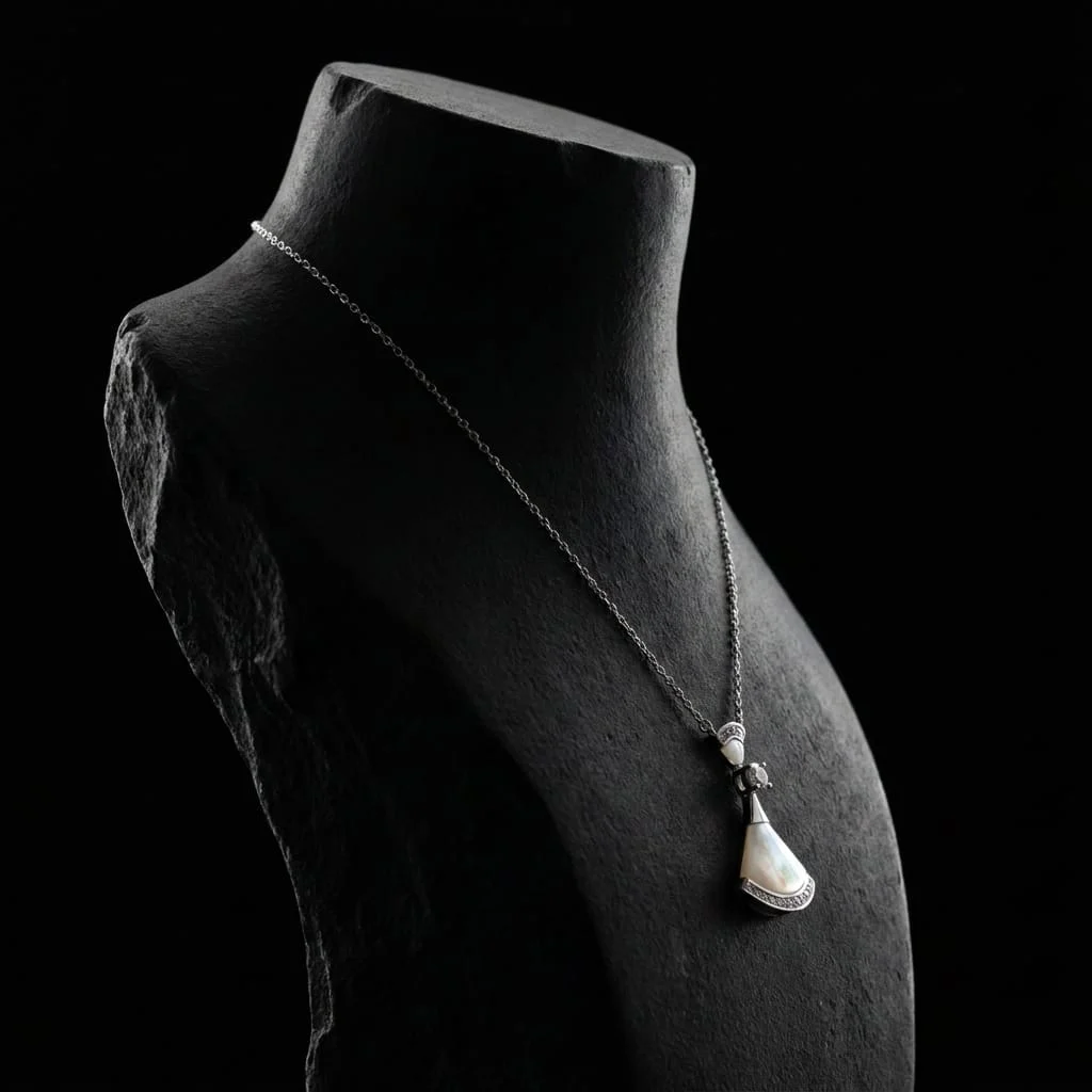 שרשרת כסף 925 עם תליון פנינה בעיצוב יוקרתי – Elegant Pearl Fan Necklace 2 שרשרת כסף 925 עם תליון פנינה בעיצוב יוקרתי – Elegant Pearl Fan Necklace