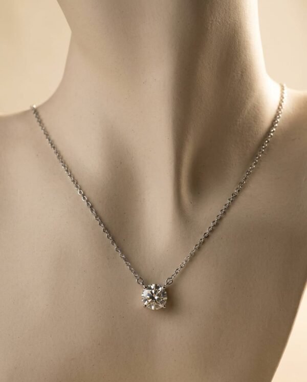 שרשרת כסף 925 עם תליון מויסונייט סוליטר – Classic Moissanite Pendant Necklace