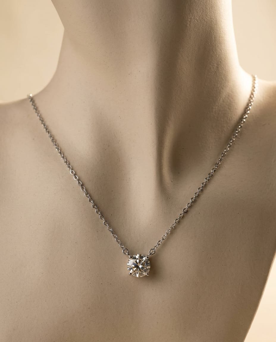 שרשרת כסף 925 עם תליון מויסונייט סוליטר – Classic Moissanite Pendant Necklace 5