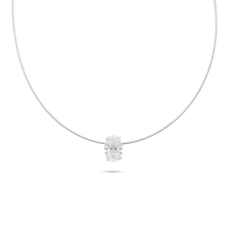 שרשרת Crystal Oval – תליון אובל נוצץ לאישה 1 שרשרת Crystal Oval – תליון אובל נוצץ לאישה