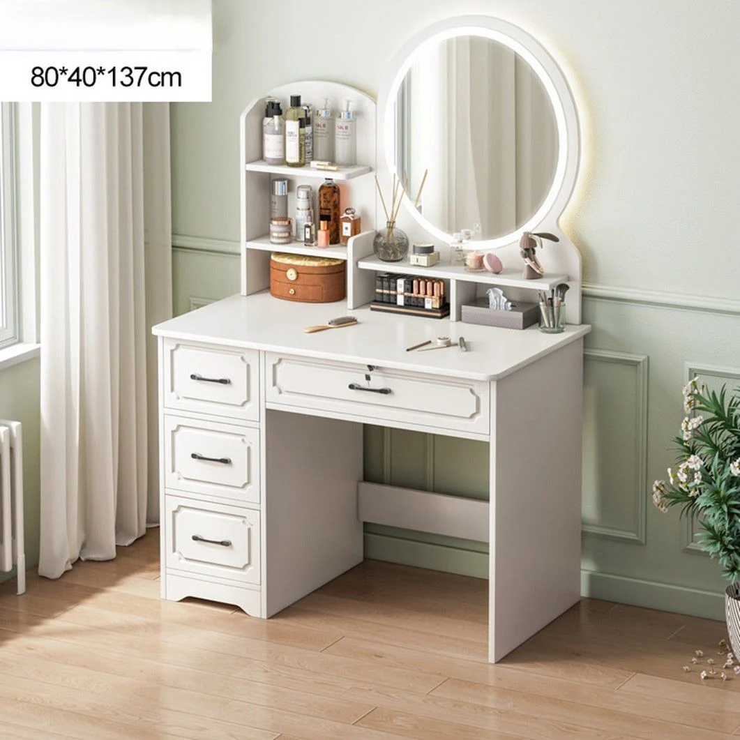 Makeup vanity with mirror including LED lighting, width 80 cm, model RSM-3009, white color 1 Makeup vanity with mirror including LED lighting, width 80 cm, model RSM-3009, white color