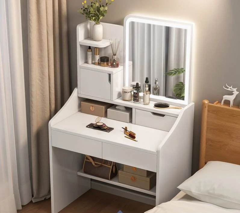 Makeup vanity with mirror including LED lighting, width 1 m cm, model RSM-6402, white color 2 Makeup vanity with mirror including LED lighting, width 1 m cm, model RSM-6402, white color