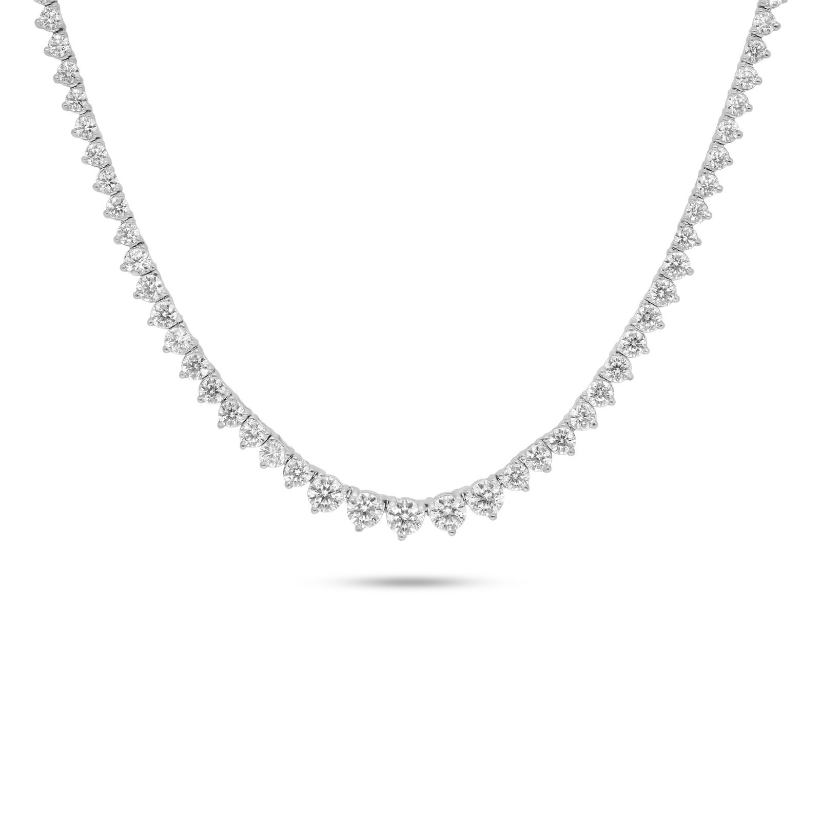 Silver Moissanite Necklace - Model MN1004 1 Silver Moissanite Necklace - Model MN1004