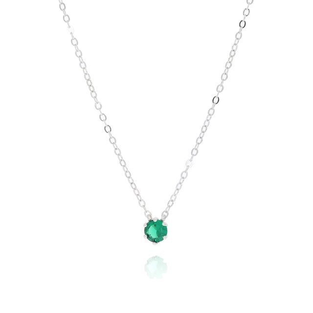 Колье из серебра 925 с фианитом — модель p3720