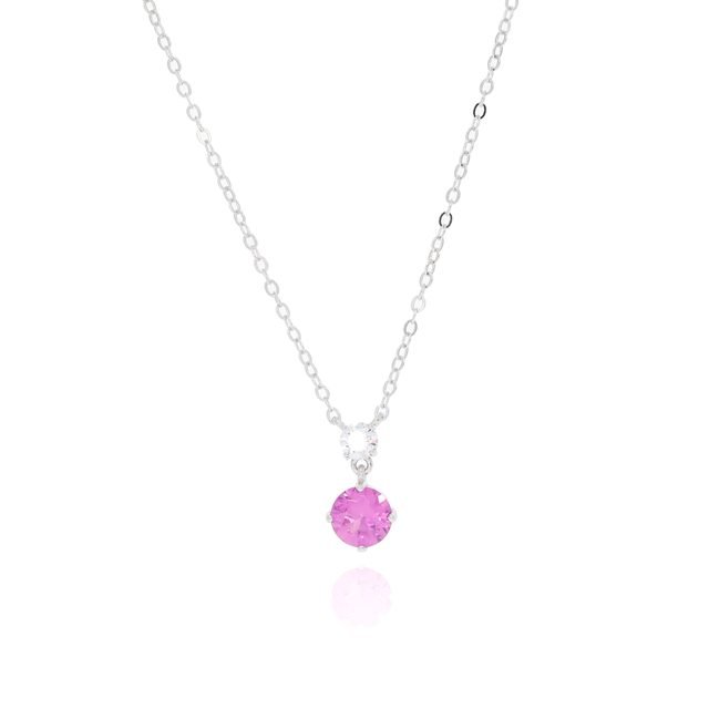 Колье из серебра 925 с фианитом — модель p3723