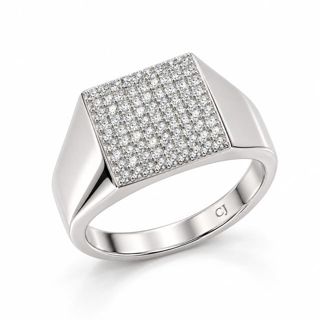 Men’s 925 Sterling Silver Ring with White Zircon Stones – Model R3899