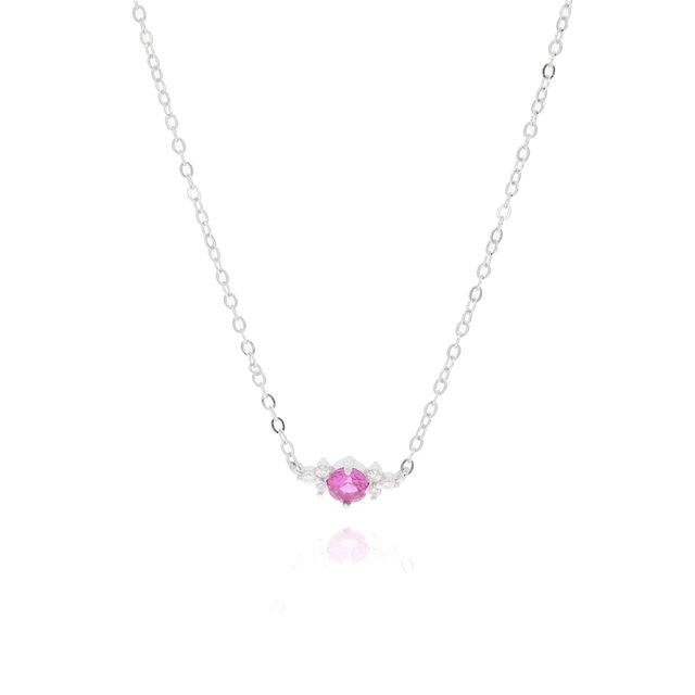 Колье из серебра 925 с фианитом — модель p3722