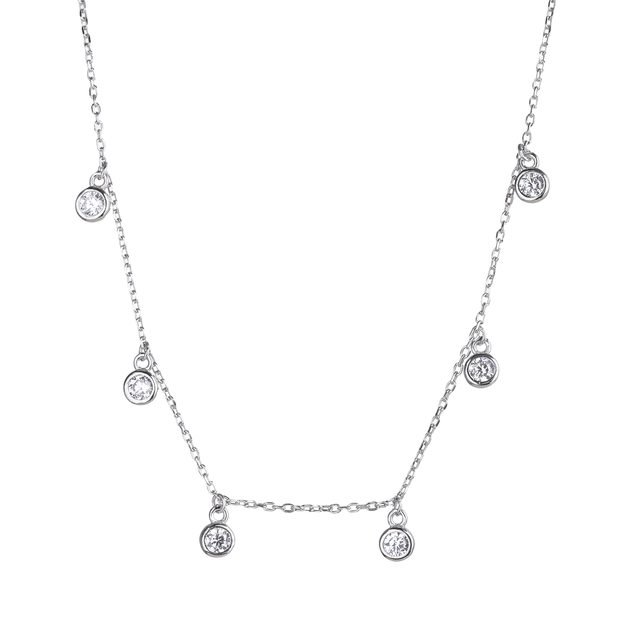 925 Sterling Silver Necklace with Zircon Stones – Model P3884