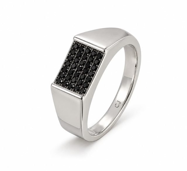 Men’s 925 Sterling Silver Ring with Zircon Stones – Model R3886