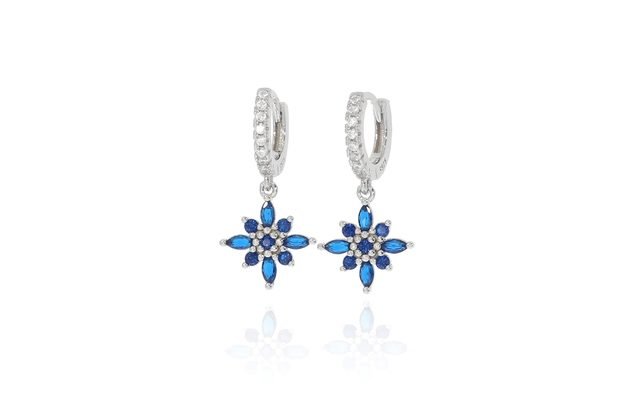 925 Sterling Silver Flower Earrings