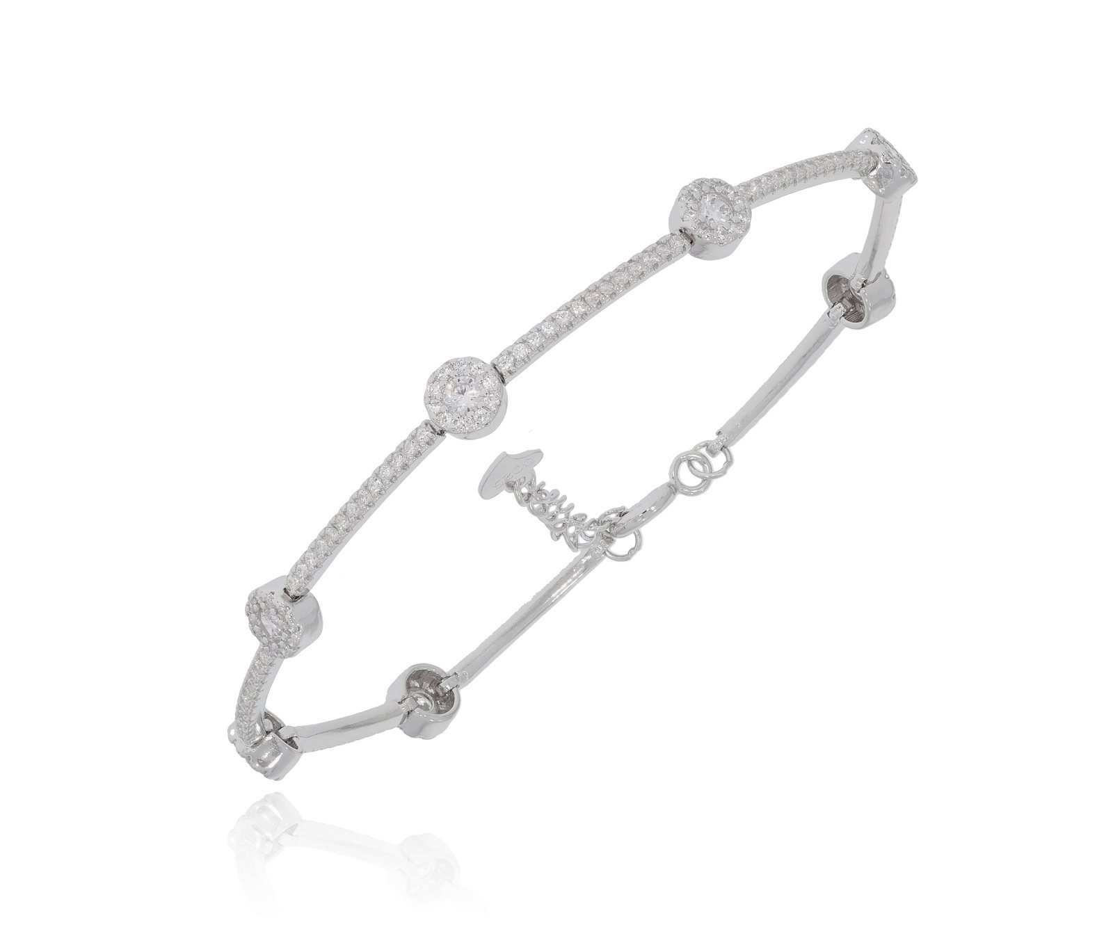 Stone-Set Silver Bracelet 1 Stone-Set Silver Bracelet