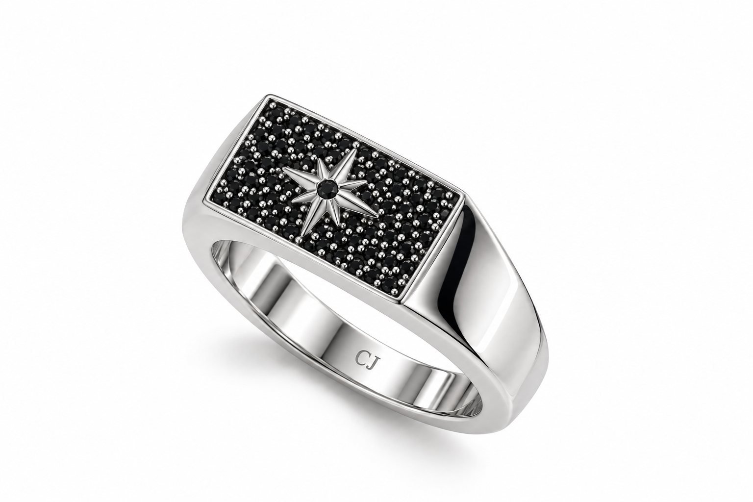Men's 925 Sterling Silver Ring with Zircon Stones - Model R3894 1 Men's 925 Sterling Silver Ring with Zircon Stones - Model R3894