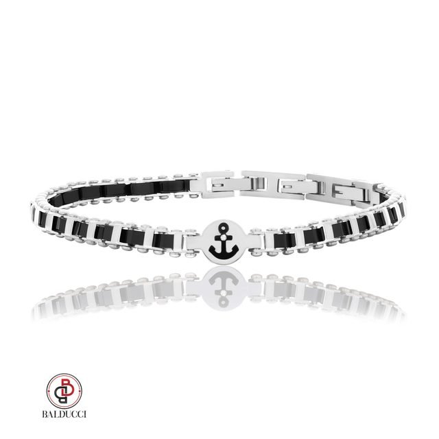 צמיד סטיל לגבר משובץ יהלום BALDUCCI – דגם DB501