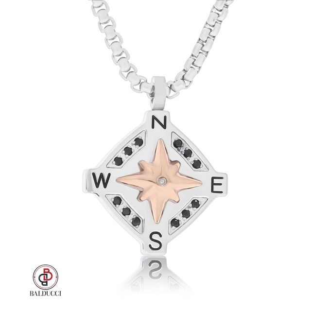 BALDUCCI Men’s Steel Necklace with Diamond – Model DP052