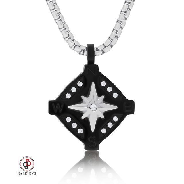 שרשרת סטיל לגבר משובצת יהלום BALDUCCI – דגם DP053