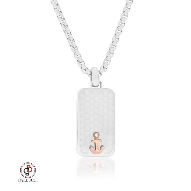 שרשרת סטיל לגבר משובצת יהלום BALDUCCI – דגם DP055
