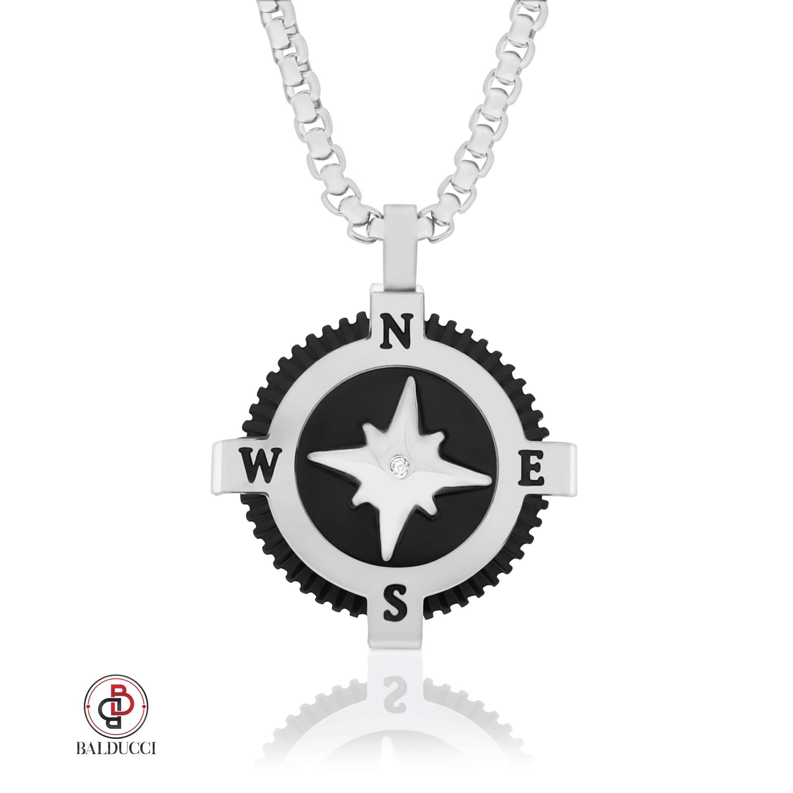 שרשרת סטיל לגבר משובצת יהלום BALDUCCI - דגם DP060 1 שרשרת סטיל לגבר משובצת יהלום BALDUCCI - דגם DP060