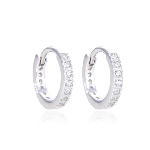 Stone-Set Hoop Earring