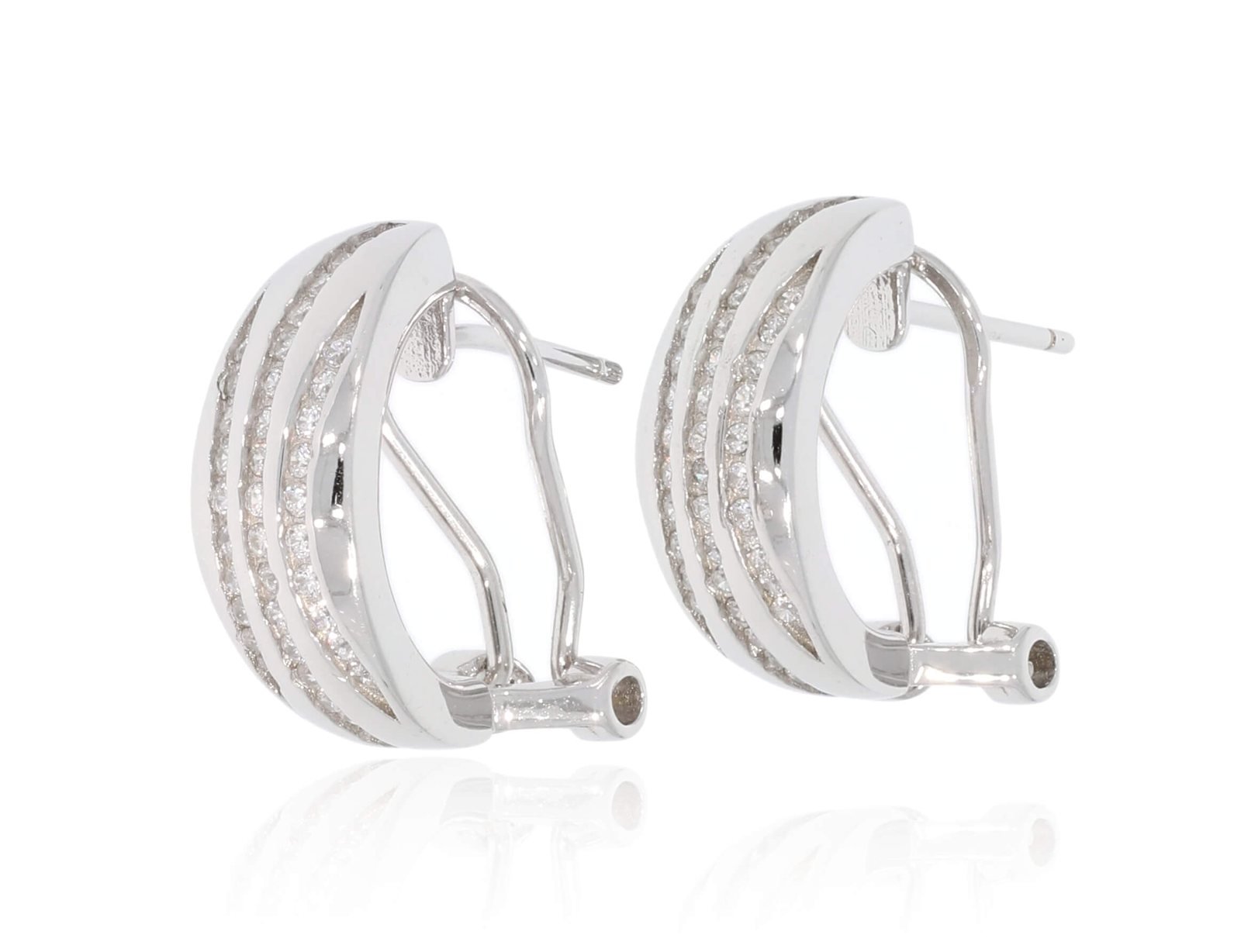 זוג עגילי כסף 925 (16mm) - דגם E3755 1 זוג עגילי כסף 925 (16mm) - דגם E3755