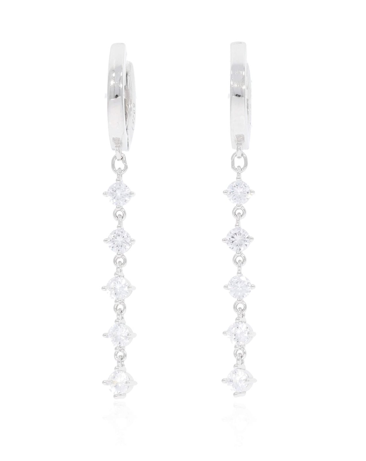 Stone-Set Silver Hoop Earring 1 Stone-Set Silver Hoop Earring