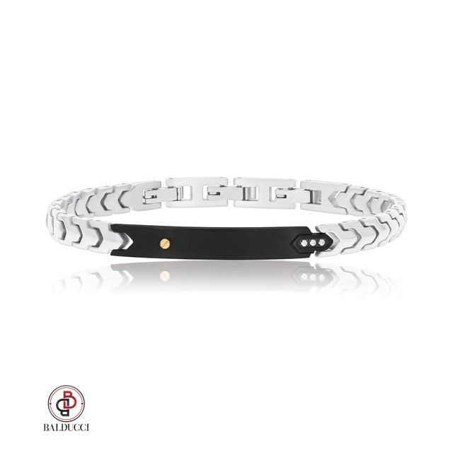 צמיד סטיל וזהב 18K לגבר BALDUCCI – דגם GB515