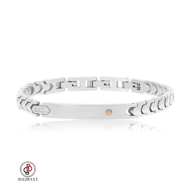 צמיד סטיל וזהב 18K לגבר BALDUCCI – דגם GB516