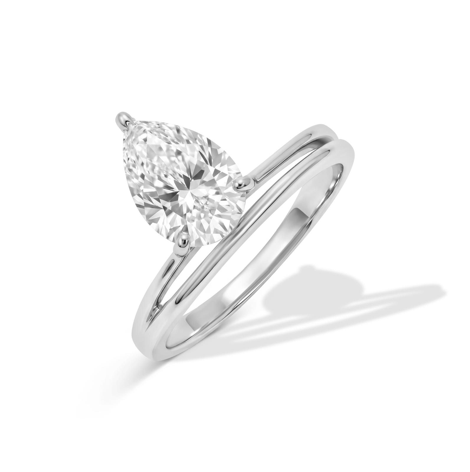 Silver Moissanite Ring - Model MR135 1 Silver Moissanite Ring - Model MR135