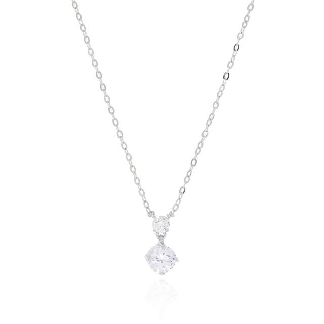 Колье из серебра 925 с фианитом — модель p3723