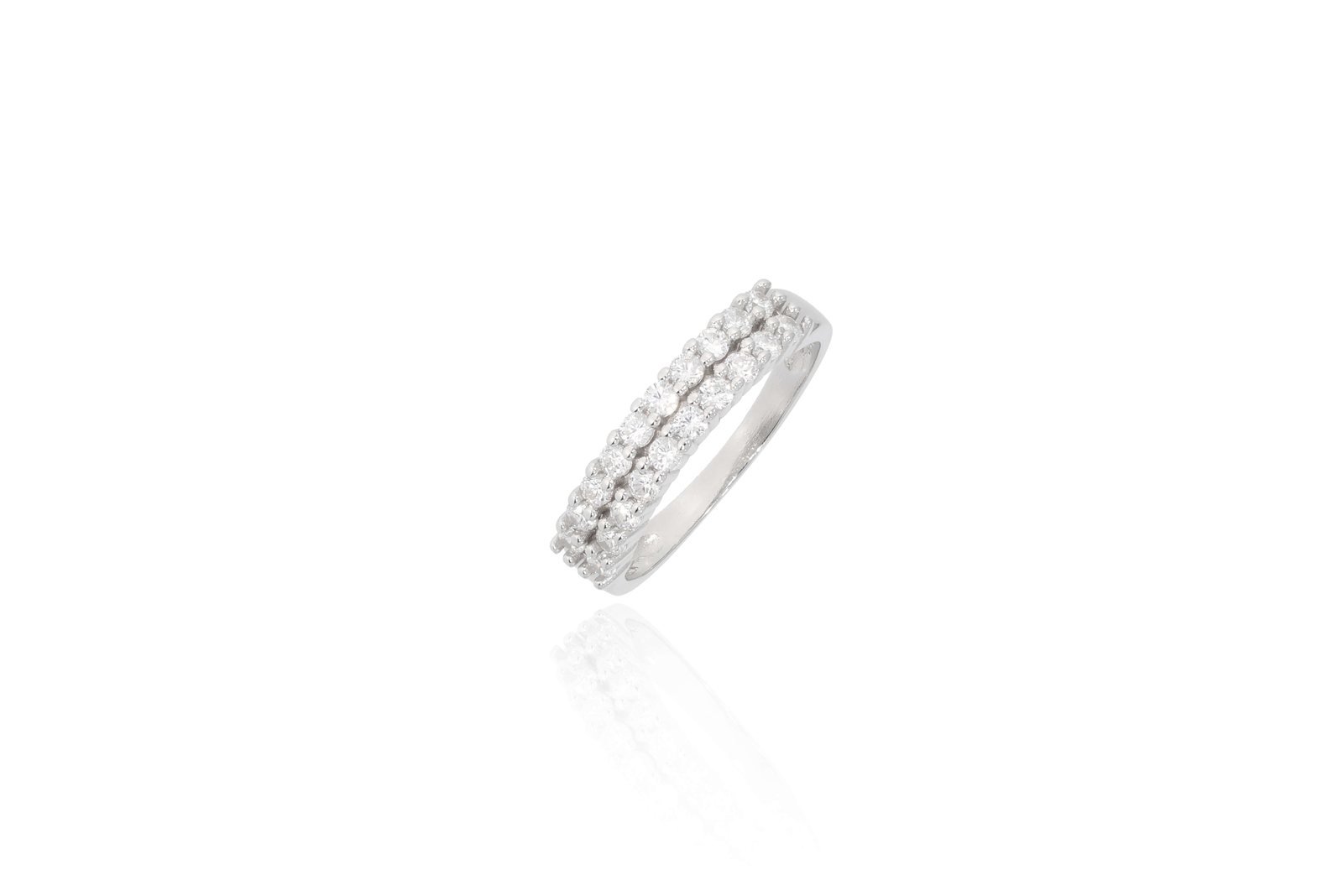 925 Sterling Silver Two-Row Ring 1 925 Sterling Silver Two-Row Ring