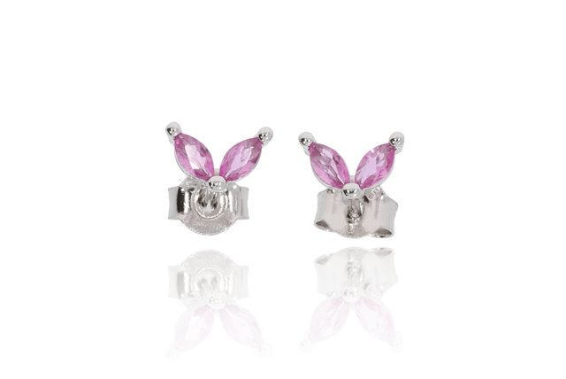 Серьги из серебра 925, нежно-розовые — модель e3694